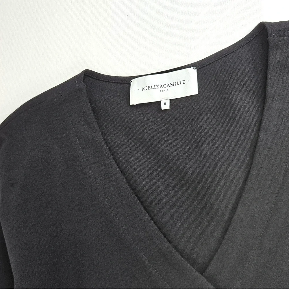 ATELIER CAMILLE Anthropologie Cardigan Viscose Lace Cuffs Women’s Size 0 France - Picture 9 of 14